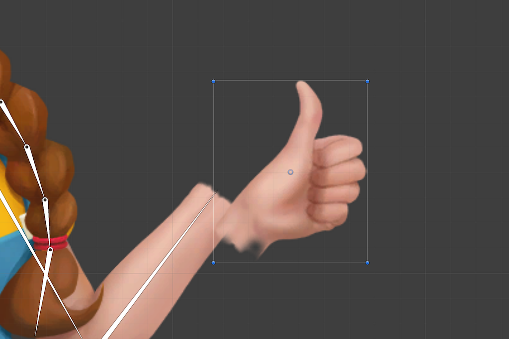 Figure 2: Swapping to the thumbs up Sprite.